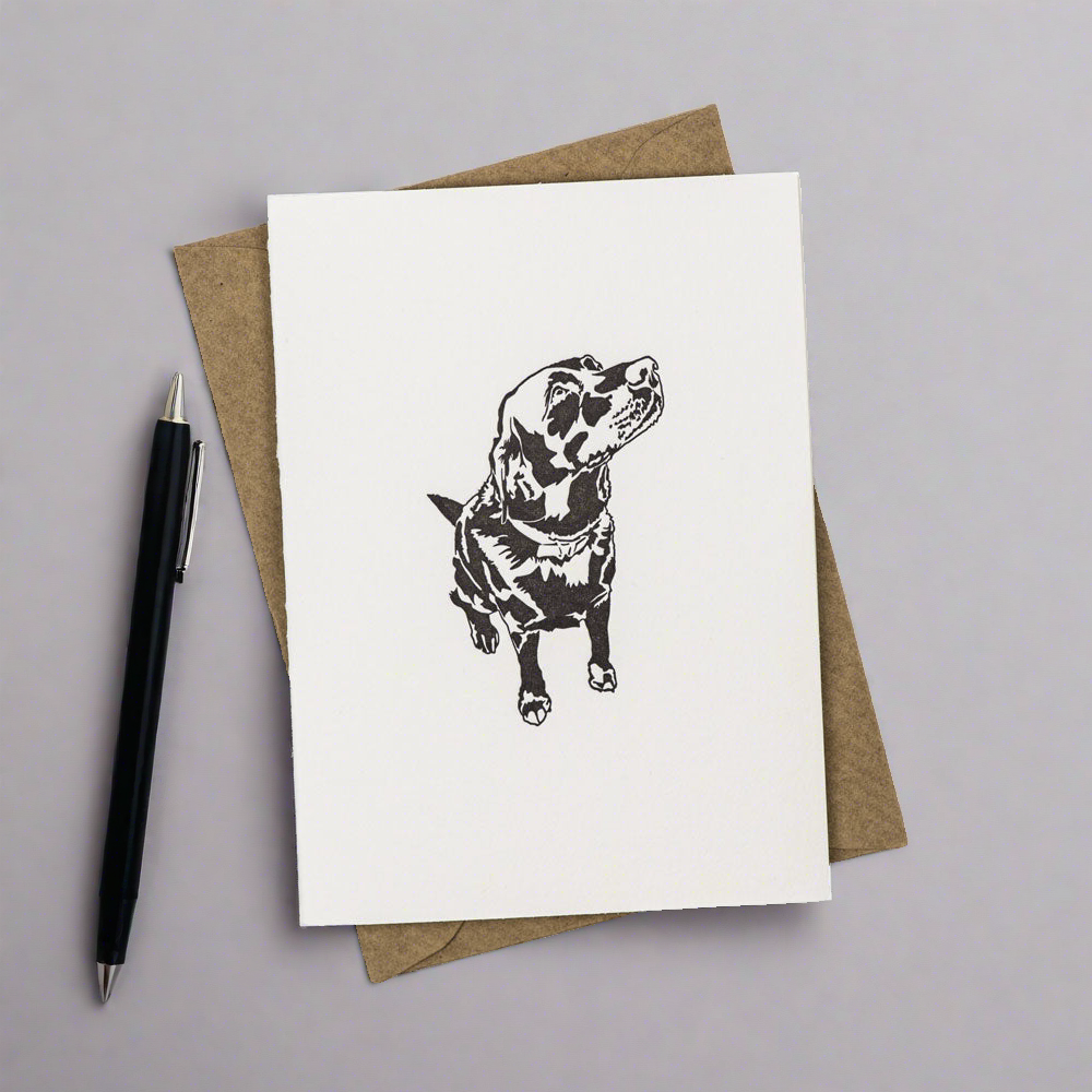 Black Labrador letterpress card