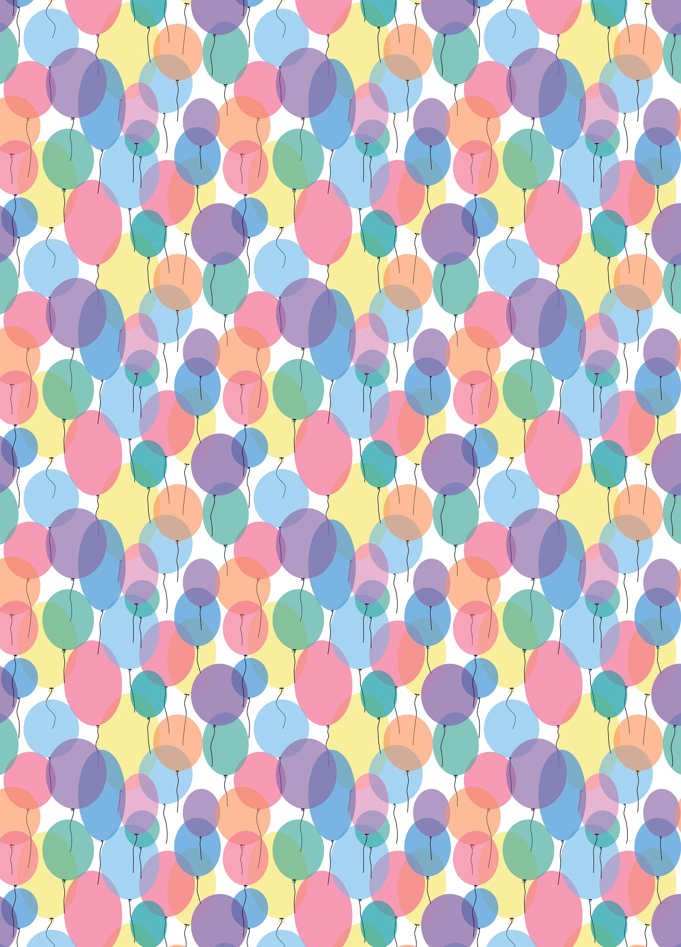 Brightly coloured illustrated balloons wrap.