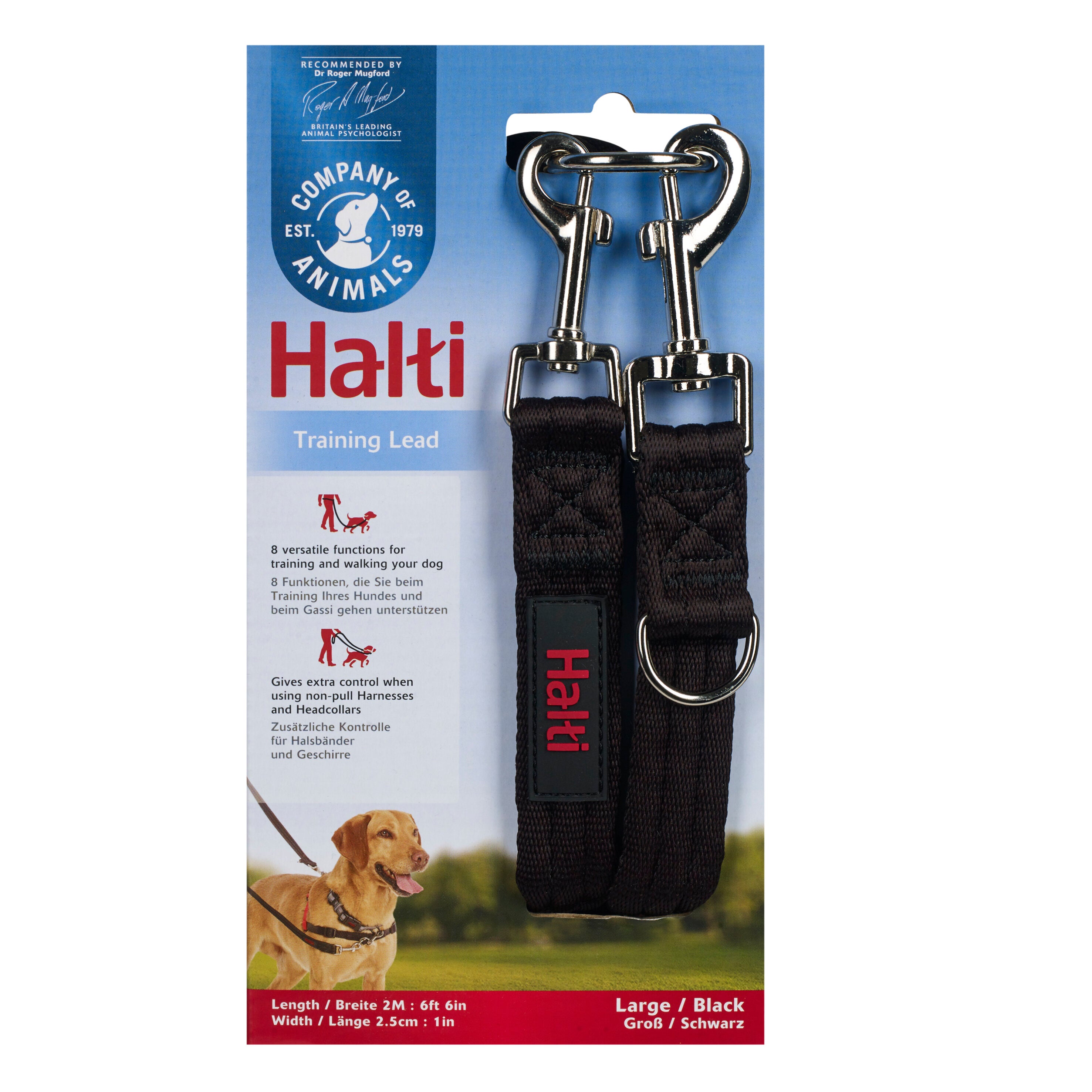 Halti black training lead - Guide Dogs recommended