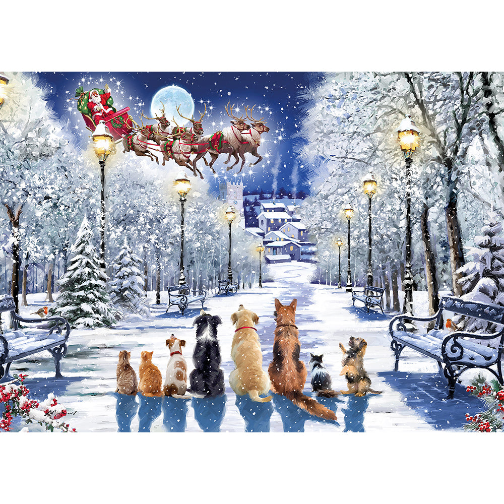 Watching the sleigh Christmas jigsaw puzzle