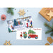 Two money wallets, one with a snowy Christmas village scene and the words 'Wishing you a Merry Christmas', and one with a red car full of Yellow Labrador puppies with Santa putting presents in the car's trailer. It features the words 'Happy Christmas'.