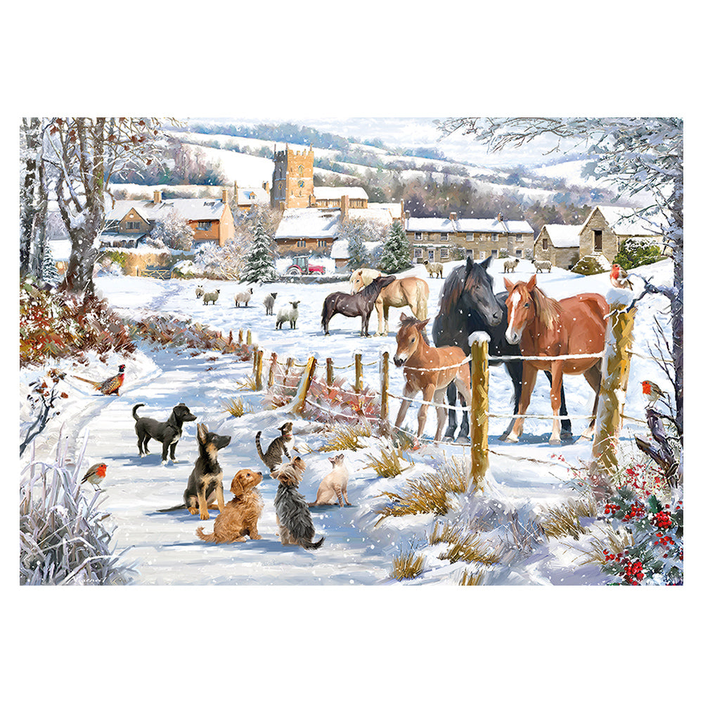 Winter fields Christmas jigsaw puzzle