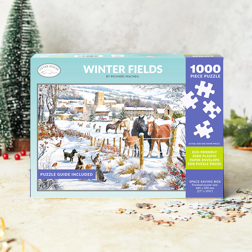 Winter fields Christmas jigsaw puzzle