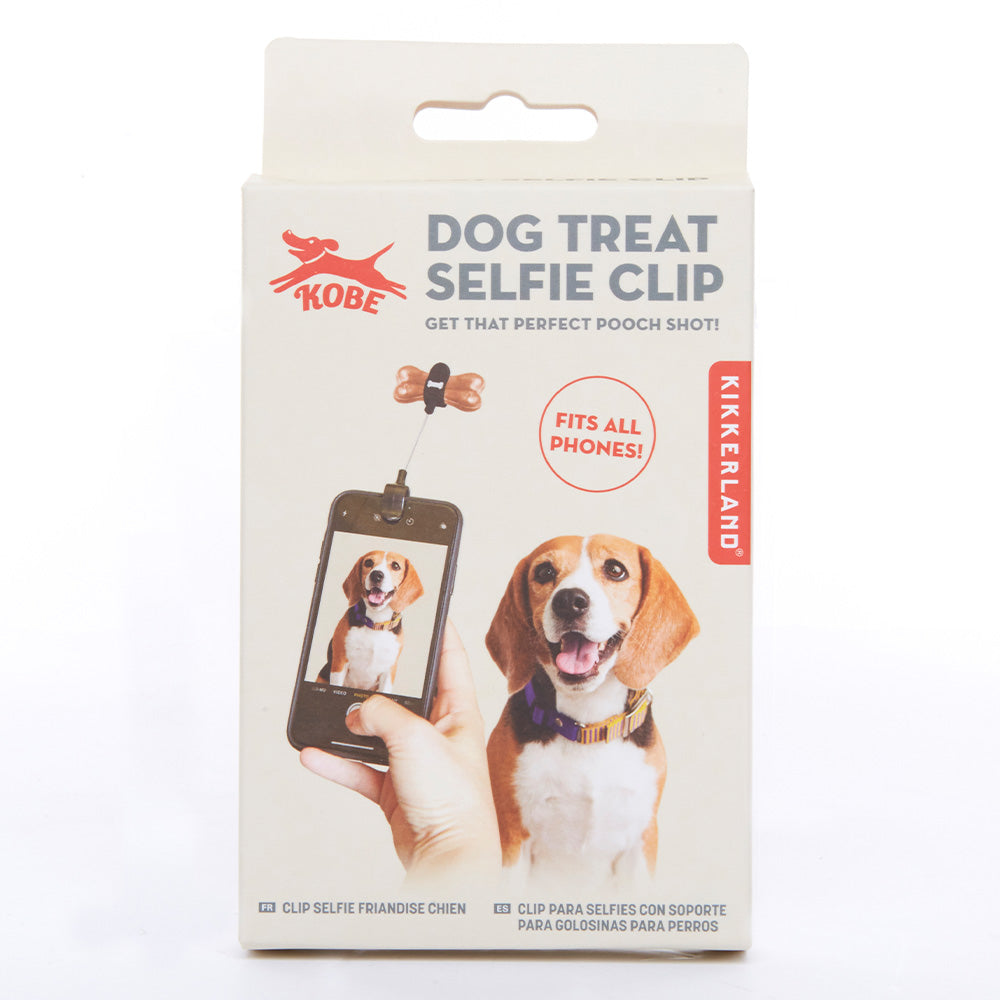 Dog treat selfie clip