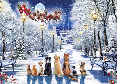 Christmas Dogs 1000 Piece Glow-in-the-Dark Jigsaw Puzzle