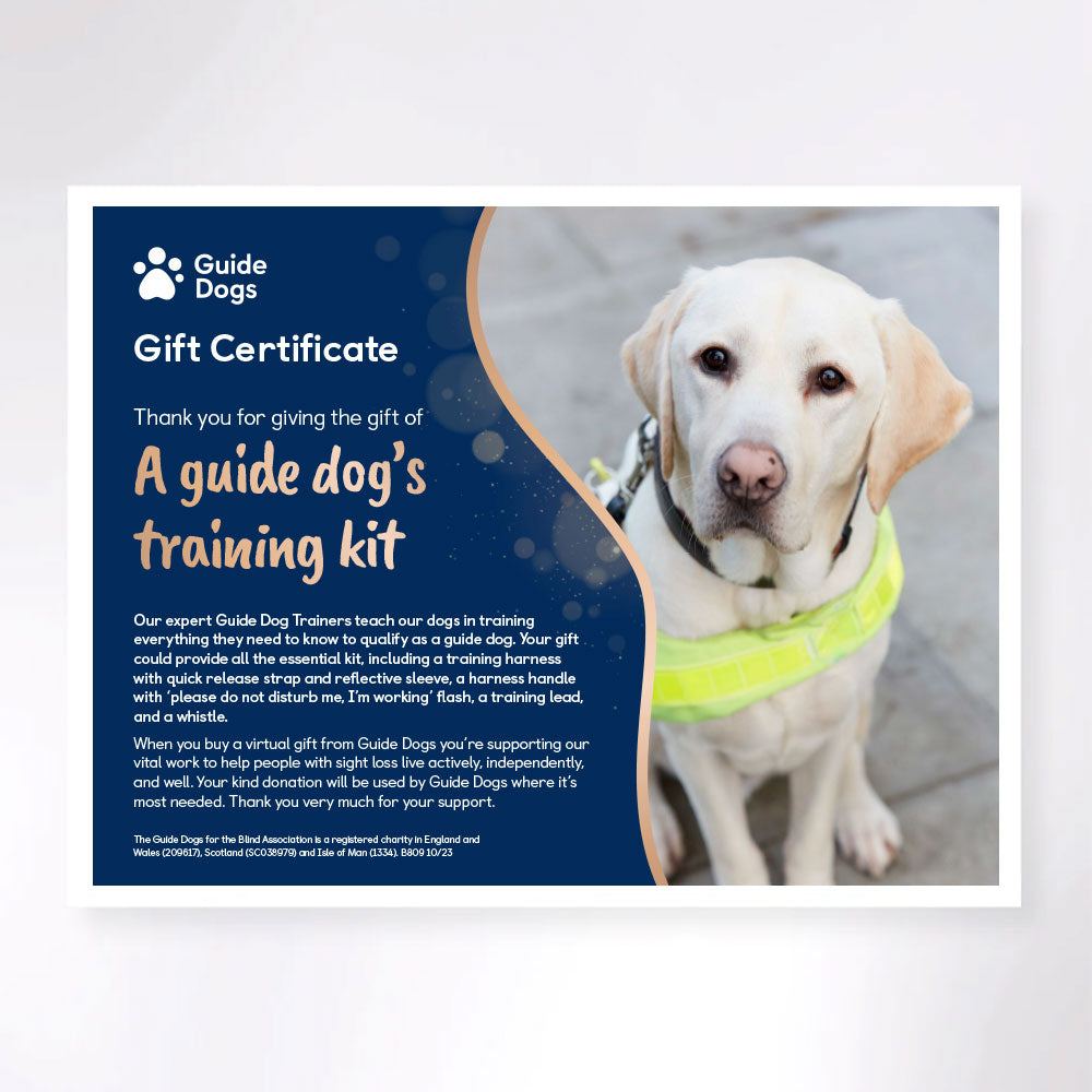 The gift of a guide dog's training kit