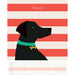 A handdrawn image of a Black Labrador in the distinct Joules style is featured for August.