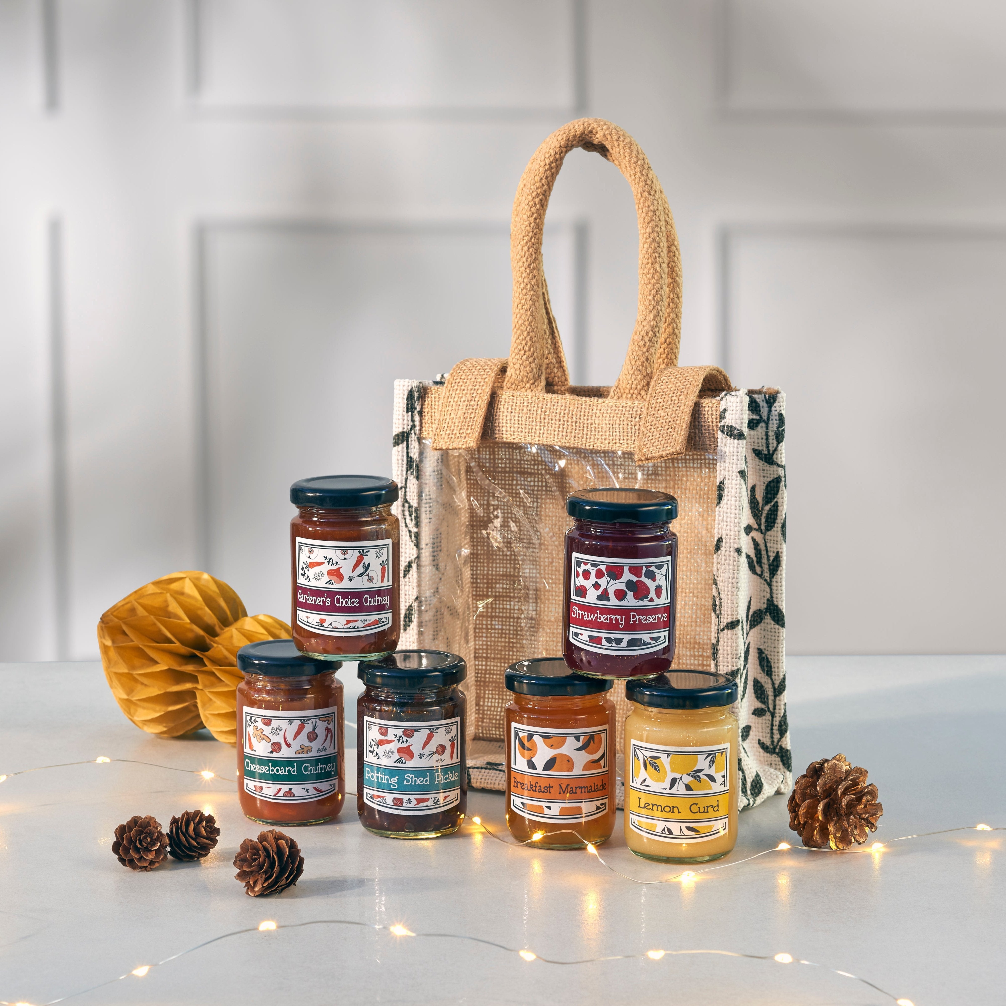 An image of the Jute Bag with Chutney and Preserves.