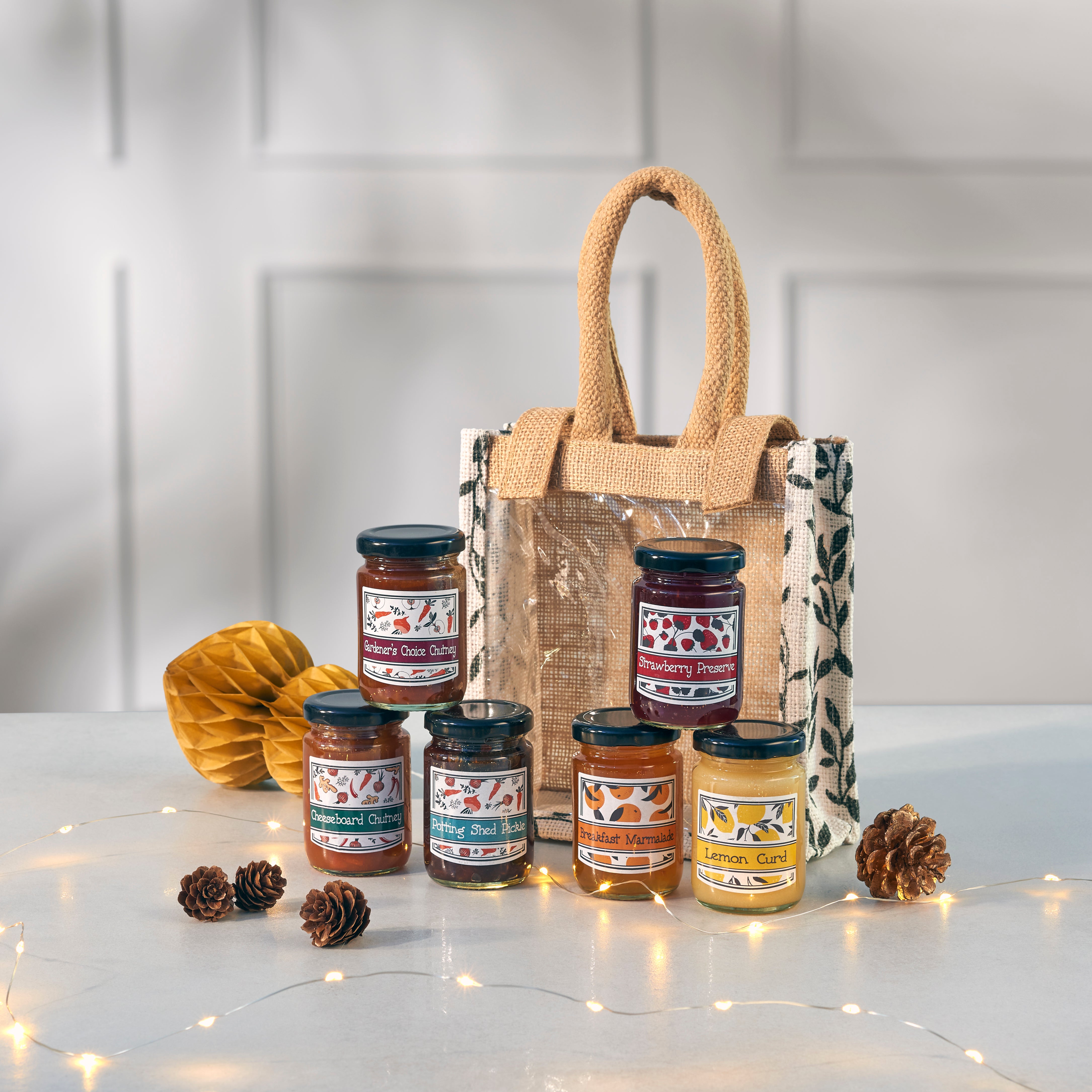 An image of the Jute Bag with Chutney and Preserves.