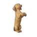 A close up of a sausage dog standing on its hind legs shaped pot holder.