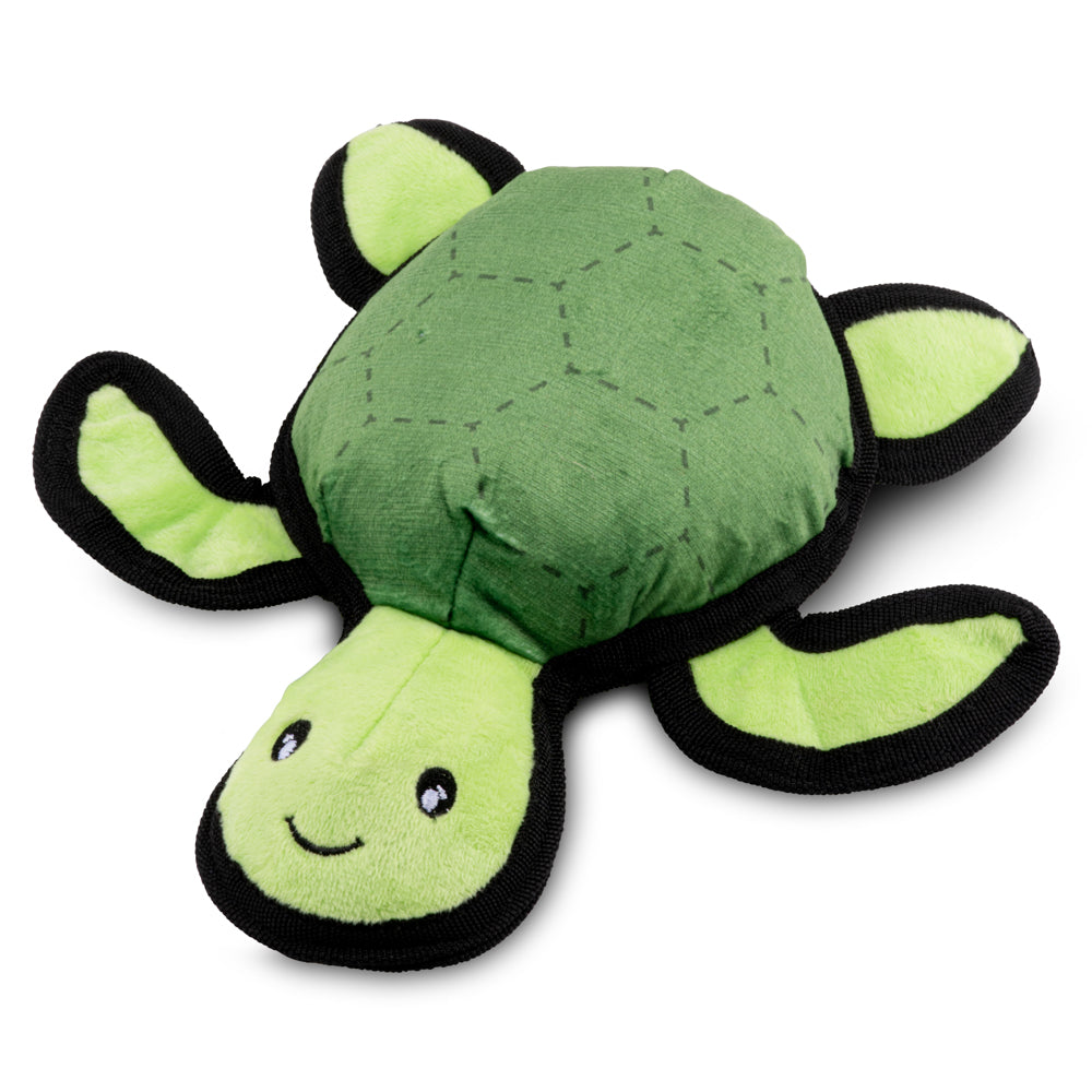 A close up product image of the Turtle Dog Toy.