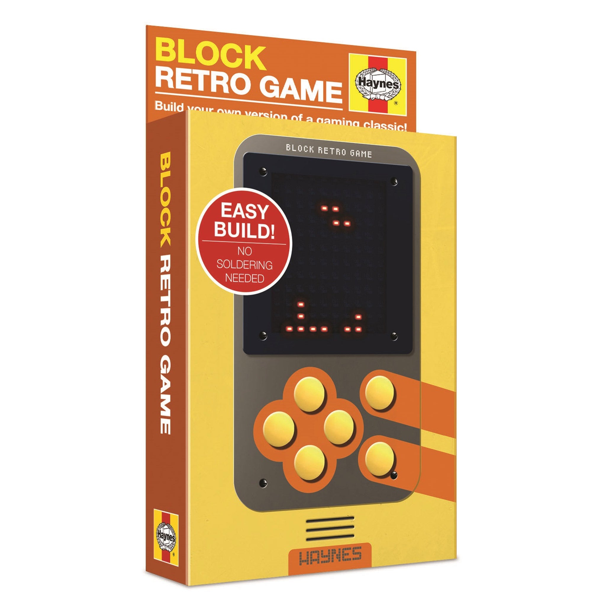 A packshot image of the Build Your Own Block Retro Game craft kit.