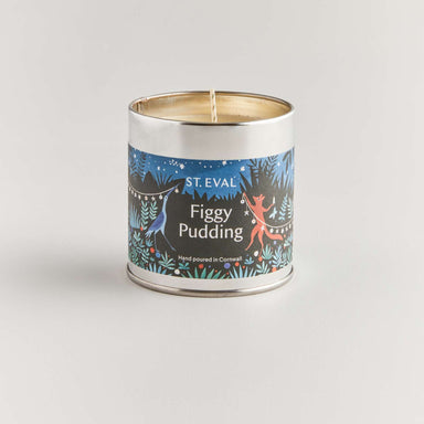 A tin candle with lid removed so the wick is visible,