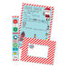Children's fill-in letter to Santa with red and white striped envelope and sticker sheet